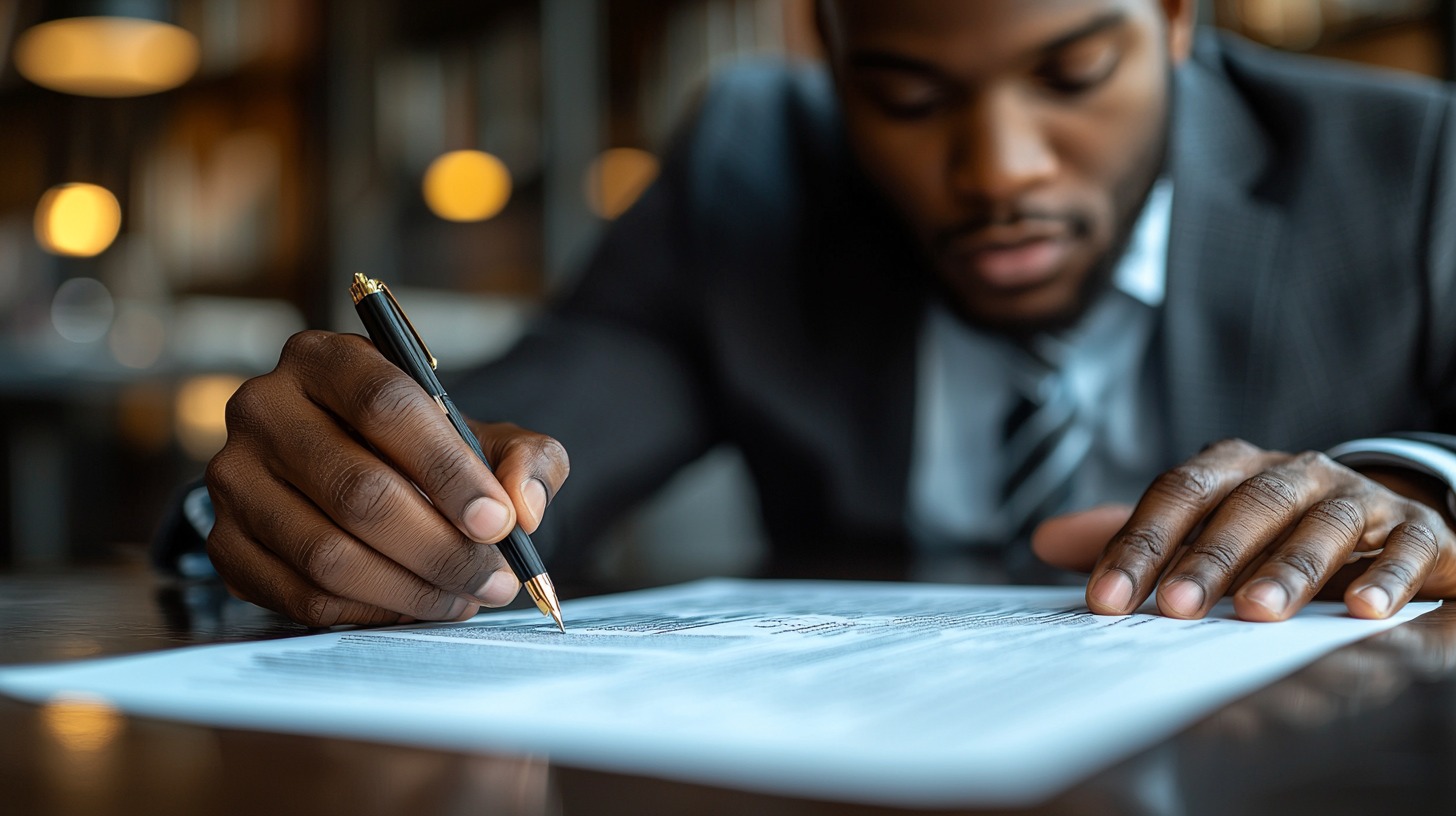 Manager reviewing a resume